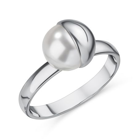 Серебряное кольцо с жемчугом SWAROVSKI и родированием 990₽