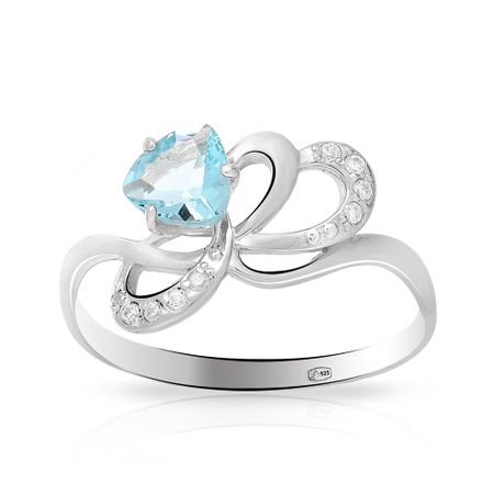 Кольцо из серебра с топазом и фианитами 500₽