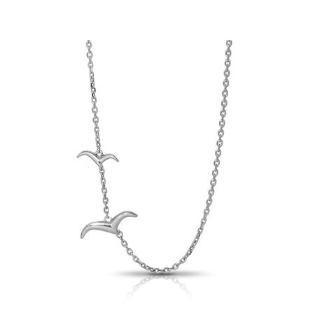 Серебряное колье Чайка с родированием 1360₽