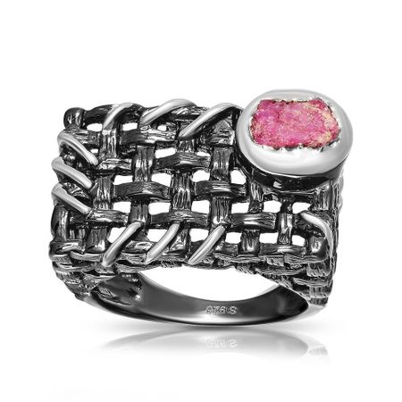 Кольцо из серебра с рубином коллекция Калипсо 2280₽