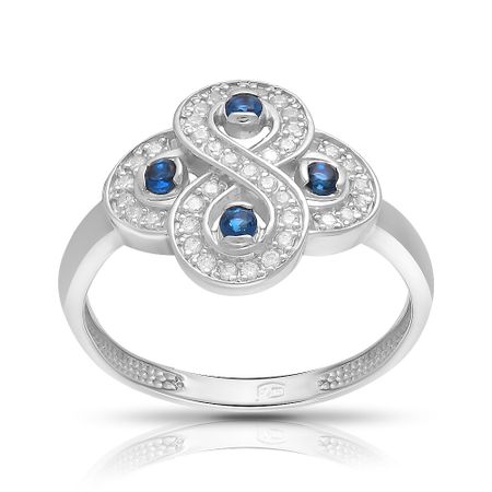 Кольцо из серебра с ювелирным кристаллом и фианитами 990₽