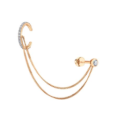 Золотая серьга с фианитами 21990₽