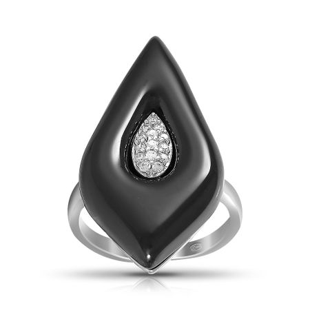 Кольцо из серебра с керамикой и фианитами 890₽