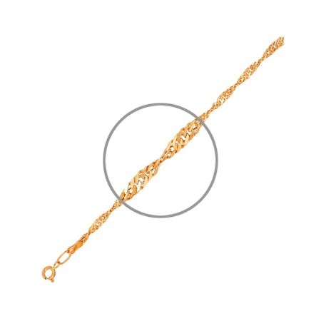 Золотой пустотелый браслет Сингапур 15900₽