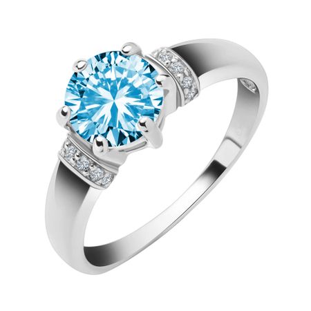 Серебряное кольцо с топазом Swiss и фианитами 1590₽