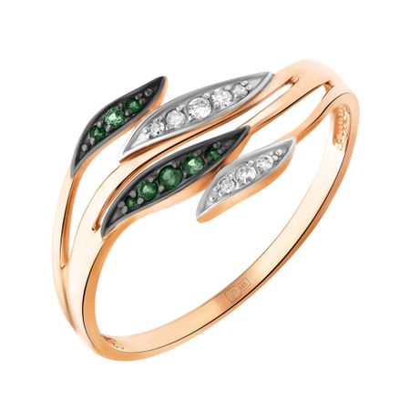 Золотое кольцо с изумрудами и бриллиантами 37990₽
