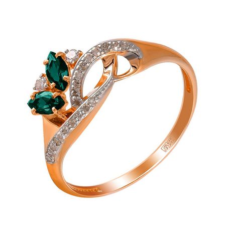 Золотое кольцо с изумрудами и бриллиантами 29990₽
