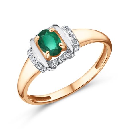 Золотое кольцо с изумрудом и бриллиантами 99990₽