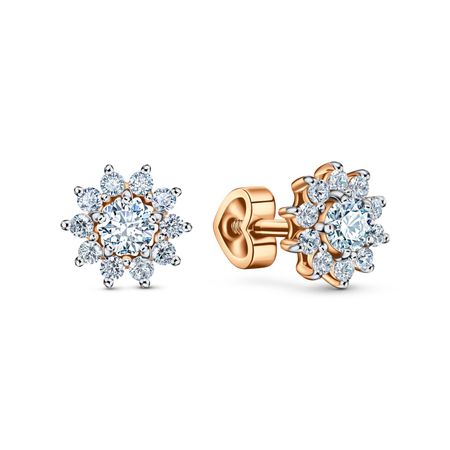 Золотые серьги с фианитами 19990₽