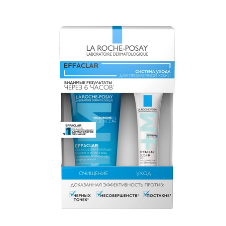 Ля Рош-Позе Эфаклар набор гель пенящийся очищ для жирной чувст кожи 50млДуо М крем-гель для лица корректирующий тройной 15мл VRU15473 817₽