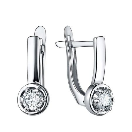 Серебряные серьги с фианитами и родированием 1190₽