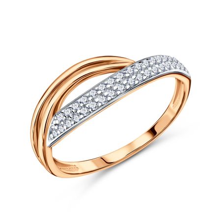 Золотое кольцо с фианитами 14370₽