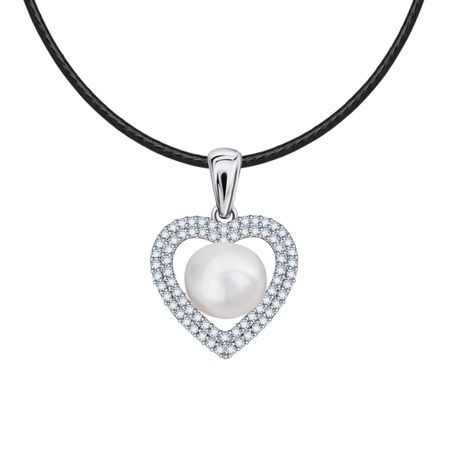 Серебряная подвеска с жемчугом и фианитами 3390₽