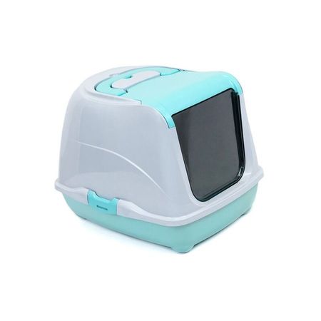Homecat туалет для кошек закрытый с дверцей бирюзово-серый 50х38х37 см 2022₽