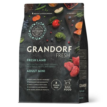 Grandorf Fresh Grain Free Dog Adult Mini Lamb  &amp; Sweet Potato Сухой корм беззерновой с живыми пробиотиками для взрослых собак маленьких пород с ЯГНЕНКОМ и бататом - 1 кг