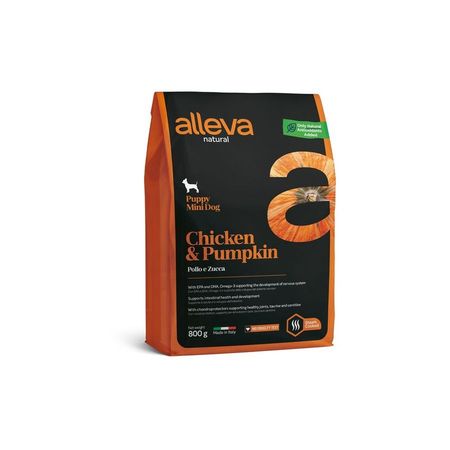 Alleva Natural Puppy Chicken amp Pumpkin Mini сухой корм для щенков с КУРИЦЕЙ и тыквой - 800 г 1205₽