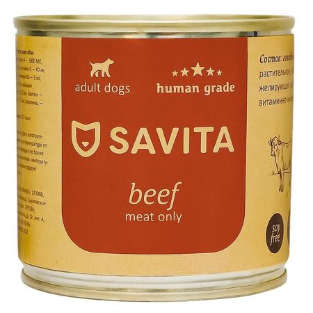 Savita влажный корм для собак с говядиной в консервах - 410 г 12288₽