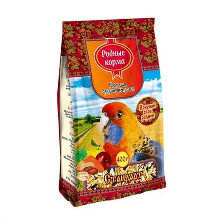Родные корма сухой корм для средних попугаев стандарт - 400 г 68₽