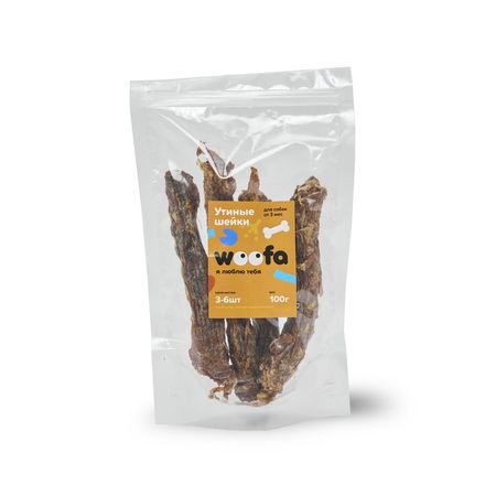 Woofa лакомство для собак, утиная шея - 100 г