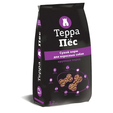 Терра Пёс сухой корм для собак крупных пород, с мясом и злаками