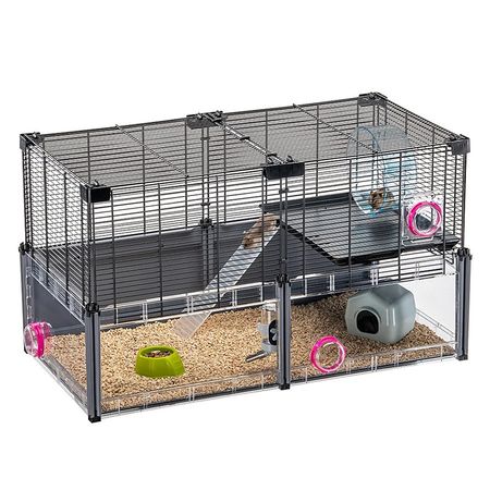 Ferplast Multipla Hamster клетка для хомяков и мышей с аксессуарами черная - 725x375xh42 см 15890₽