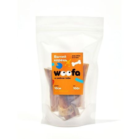 Woofa лакомство для собак, бычий корень, 10 см - 100 г
