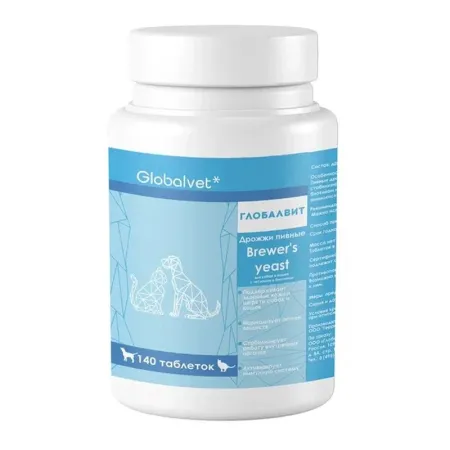 GlobalVet Brewer aposs yeast Витамины Дрожжи пивные для собак и кошек с чесноком и биотином 140 таблеток 341₽