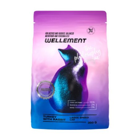 Wellement сухой корм для кошек крупных пород, с индейкой и кроликом - 350 г