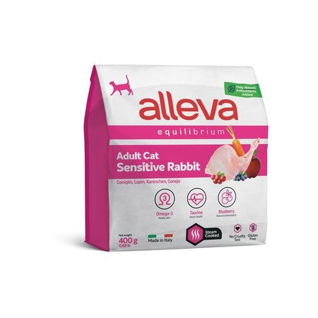 Alleva Equilibrium Sensitive Rabbit Adult Cat сухой корм для взрослых кошек при чувствительном пищеварении с КРОЛИКОМ - 400 г 630₽