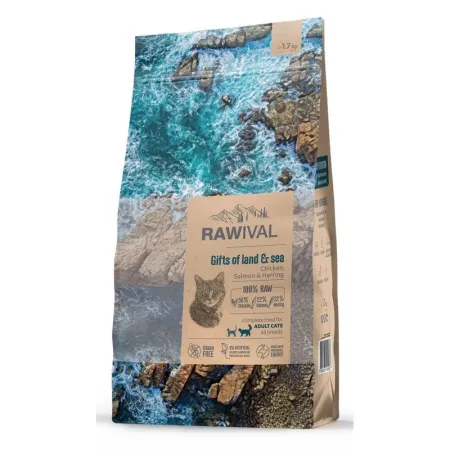 Rawival Gifts of Land  &amp; Sea сухой корм для взрослых кошек, с курицей и рыбой - 1,7 кг