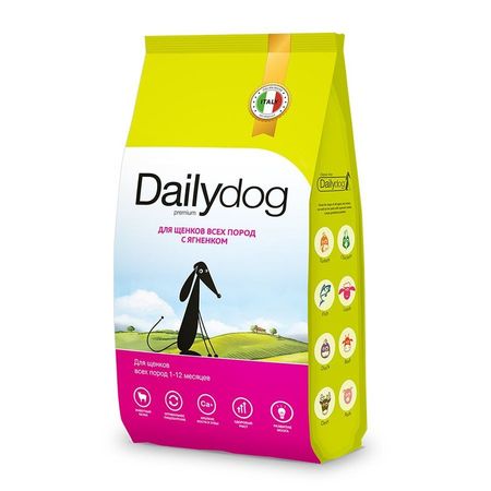 Dailydog Classic line сухой корм для щенков всех пород с ЯГНЕНКОМ - 15 кг 894₽