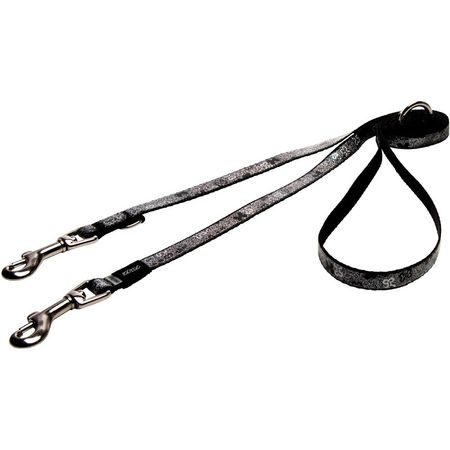 Rogz поводок-перестежка для собак средних пород размер M серия Fancy Dress Длина до 180 см черный с серым 664₽