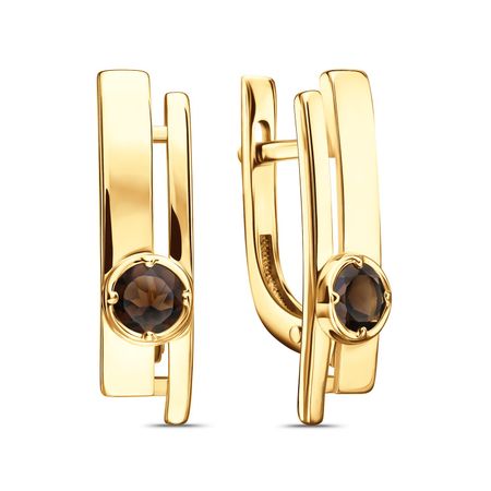 Золотые серьги с раухтопазами 54990₽