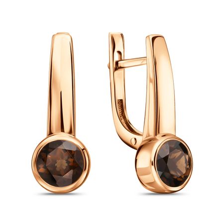 Золотые серьги с раухтопазами 61990₽