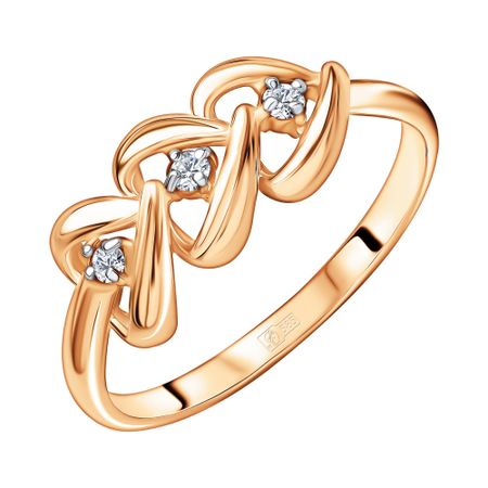 Золотое кольцо с бриллиантами и родированием 28990₽