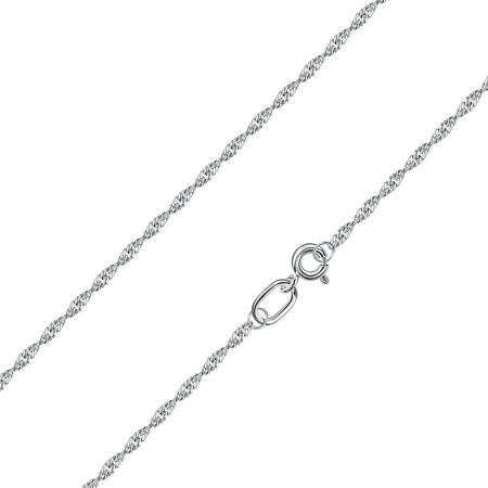 Серебряная цепочка Сингапур с алмазной гранью и родированием 990₽