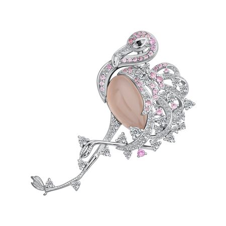 Серебряная брошь с фианитами и эмалью 6990₽