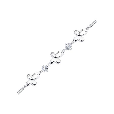 Серебряный браслет с фианитами и родированием 2750₽