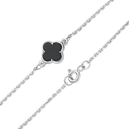 Золотой браслет с ониксом и родированием 38990₽