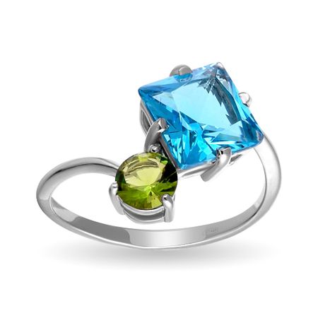 Серебряное кольцо с алпанитом и хризолитом 790₽
