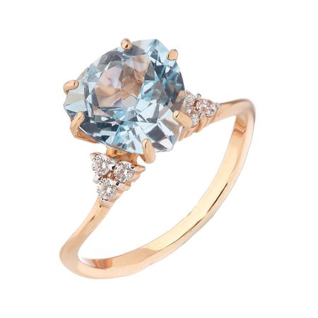 Кольцо из золота с топазом и фианитами 33990₽