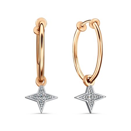 Золотые серьги с фианитами