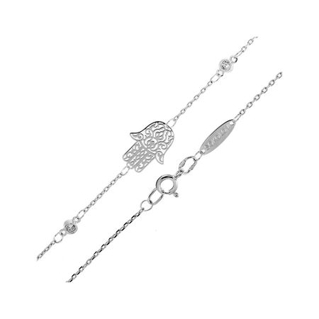 Серебряный браслет с фианитами и родированием 690₽