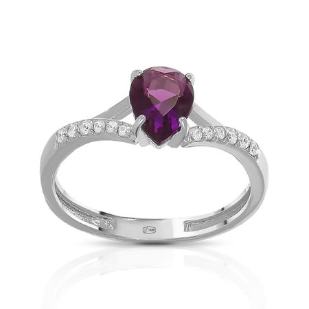 Кольцо из серебра с ювелирным кристаллом и фианитами 249₽