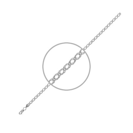 Серебряный браслет Двойной ромб с отделкой паве 490₽