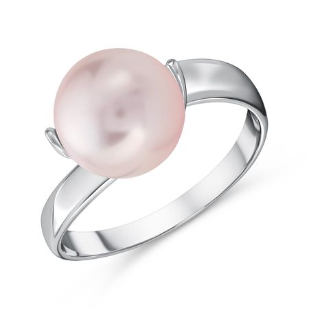 Серебряное кольцо с жемчугом SWAROVSKI и родированием 1170₽