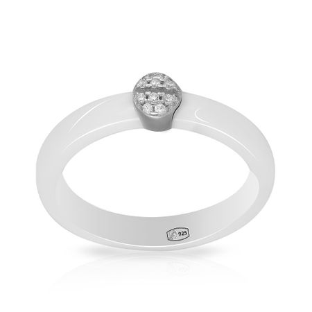 Кольцо из серебра с керамикой и фианитами 760₽