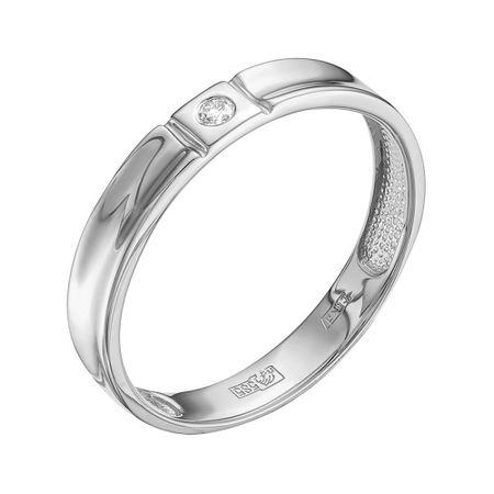 Золотое обручальное кольцо с бриллиантом и родированием 47990₽