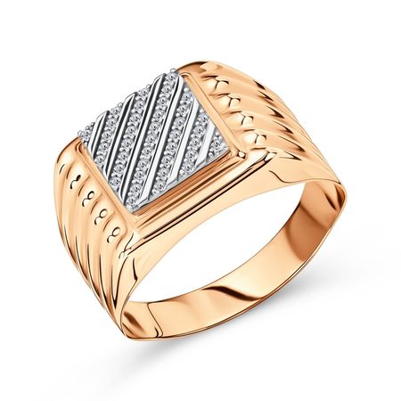 Золотая печатка с фианитами 94990₽