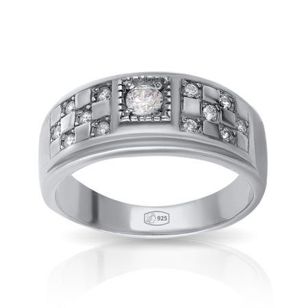 Серебряное кольцо с фианитами и родированием 990₽